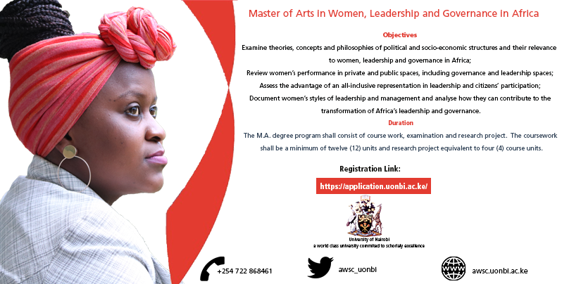 Master of Arts in Women, Leadership and Governance in Africa