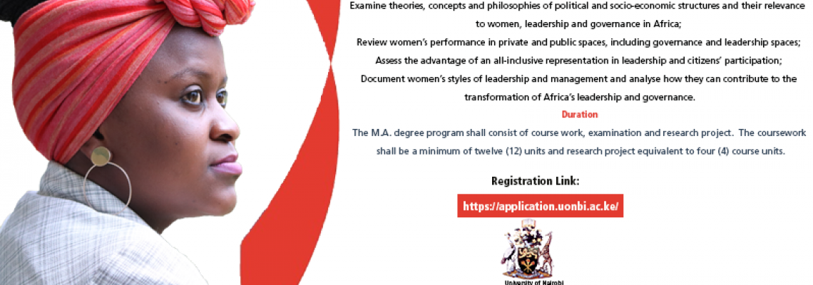 Master of Arts in Women, Leadership and Governance in Africa